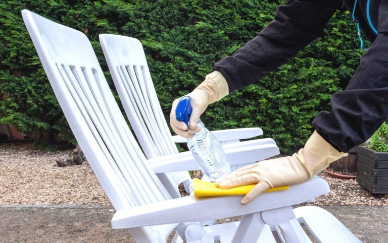 Spring cleaning of mildew from patio furniture