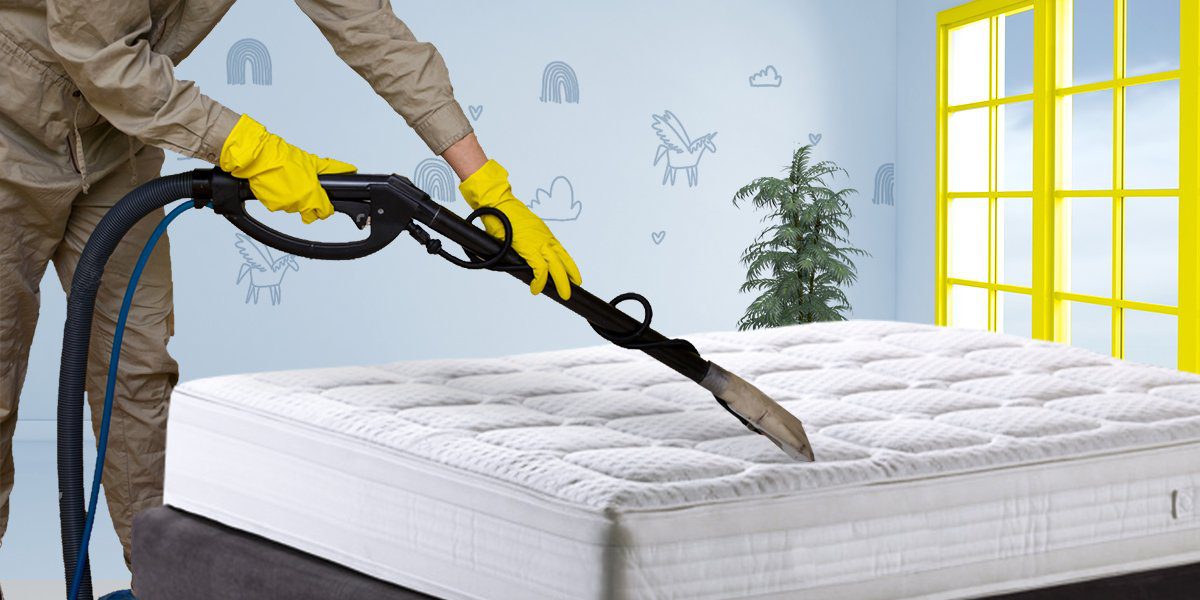 vacuuming mattress to deep clean.