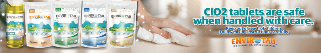 CLO2 is a healthy alternative to Bleach and other chemical household cleaners
