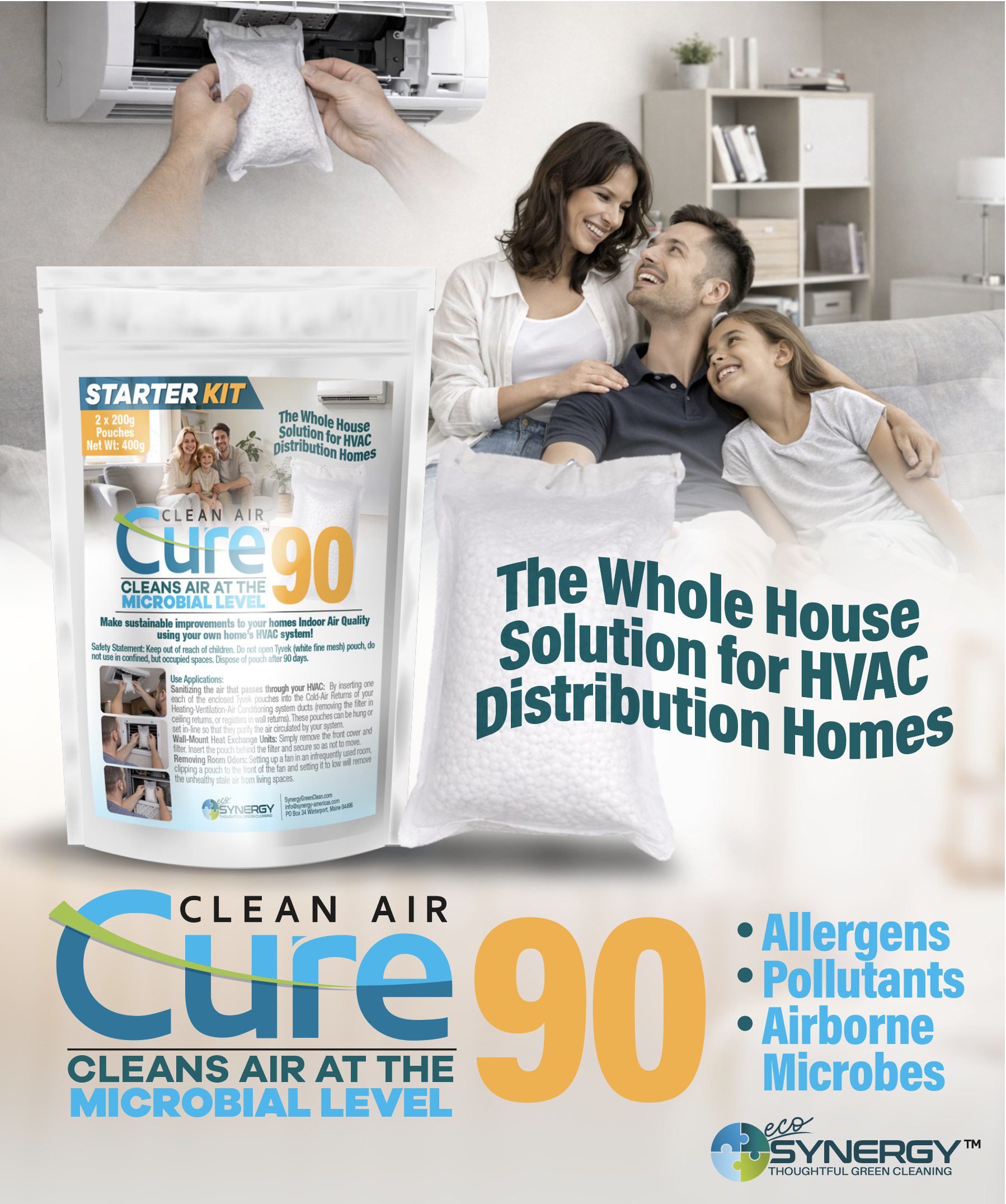 Clean Air Cure™ 90 – HVAC Air Distribution Sanitizing System (Up to 90 Days)