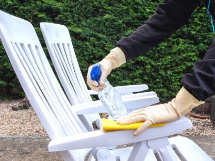 Spring cleaning of mildew from patio furniture