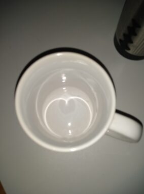 a cup just cleaned with mild chlorine dioxide solution