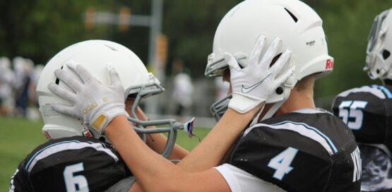 Kids playing American football