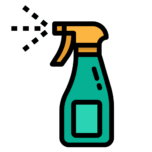 An icon of a spray bottle of cleaning chemicals